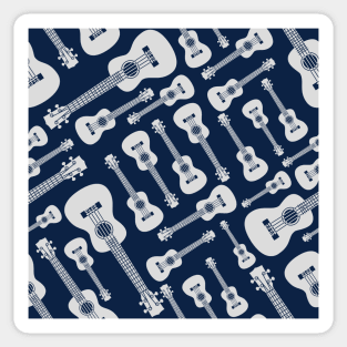 Ukulele Seamless Pattern Dark Theme Sticker